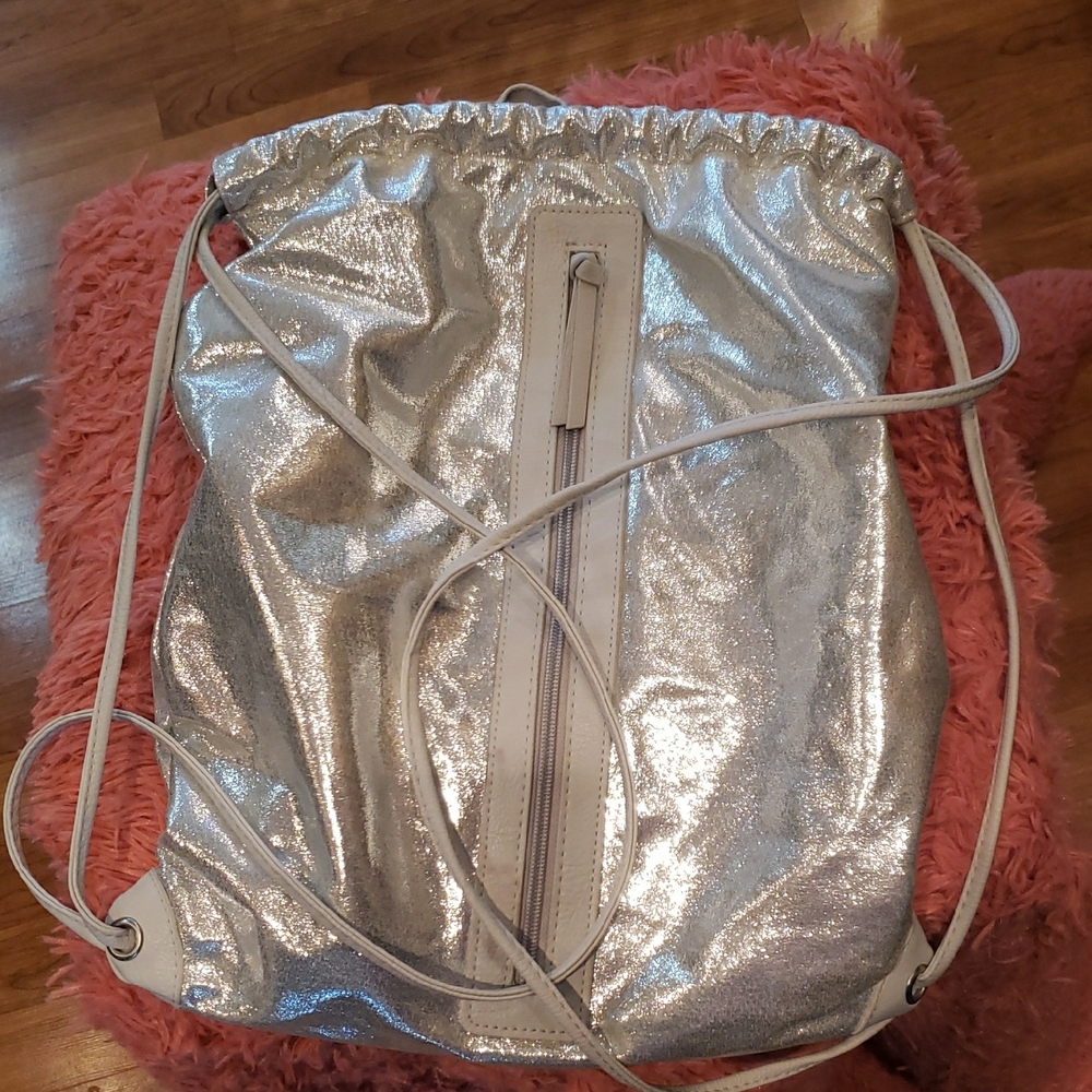 Silver Drawstring Women's Bag - image 1